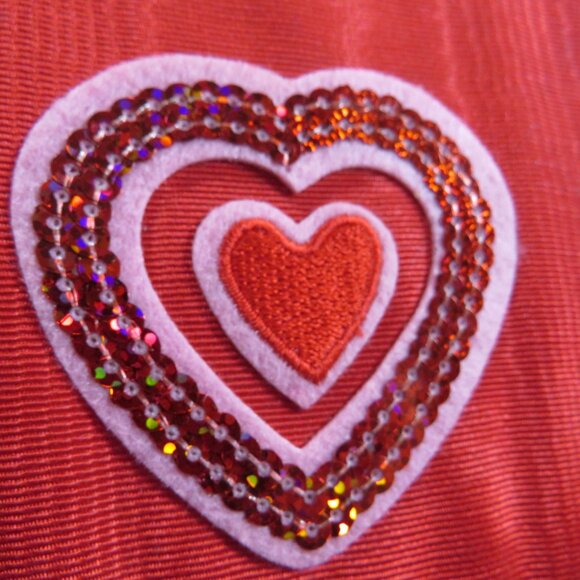 Red fabric covered heart shaped box, Great Valentine's Gift Box - Picture 3 of 8